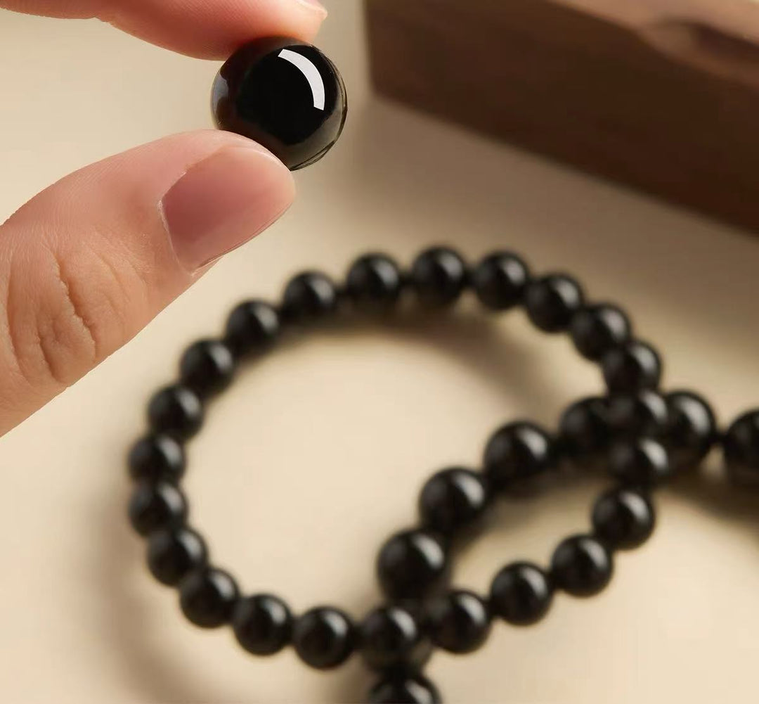 Natural Black Obsidian Good Luck Bracelet