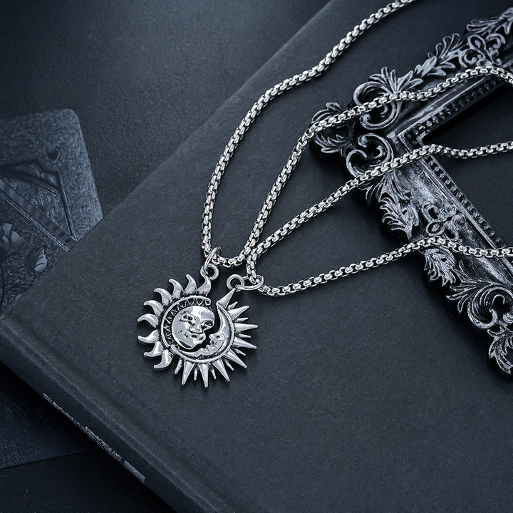 Sun & Moon Asymmetric Couples Jewelry Set – Necklace & Earrings