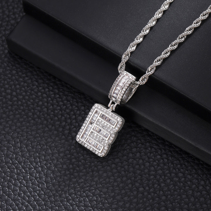 Full-Diamond Letter Cuban Link Necklace (26 Letters Optional | Gold/Silver Dual Tone)