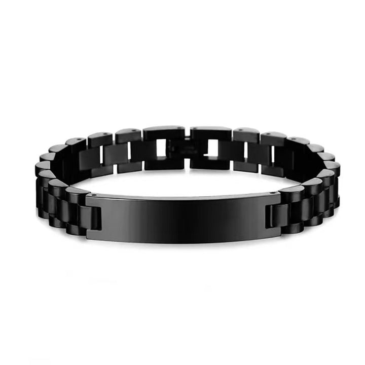 Business Fashion Titanium Steel Curved Plate Bracelet (Engravable Couple Style)