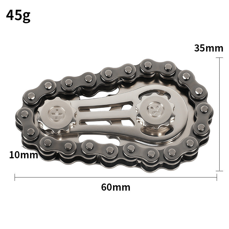 Gear Chain Metal Fidget Spinner (Stress-Relief High-Tech Creative Finger Toy)