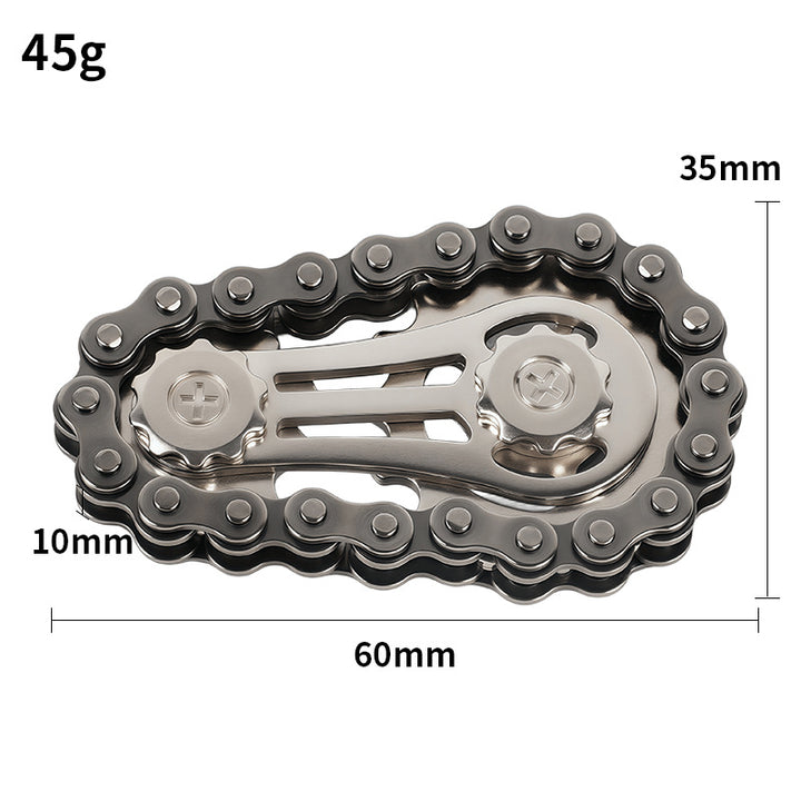 Gear Chain Metal Fidget Spinner (Stress-Relief High-Tech Creative Finger Toy)