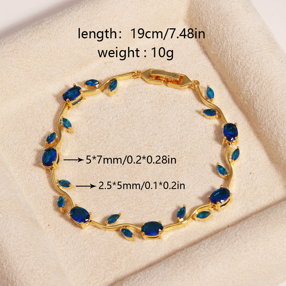 Colored Gem Vine Bracelet (Light Luxury Romantic Style)
