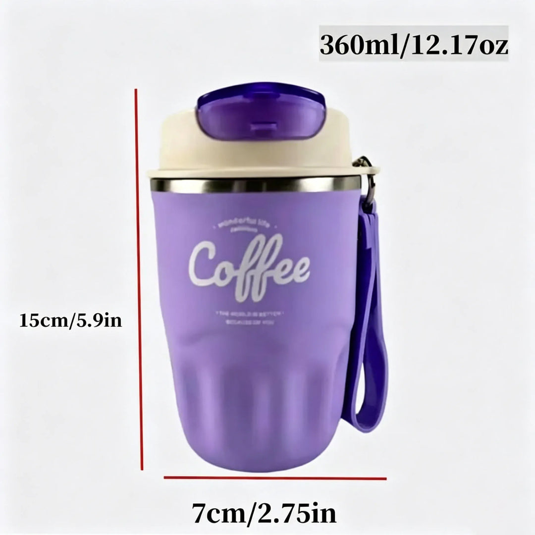 Smart Temperature Display Travel Coffee Tumbler, 316 Stainless Steel Portable Textured Insulated Water Cup