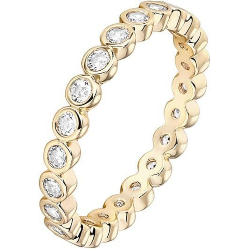 Bezel Set Full Eternity Diamond S925 Silver Ring