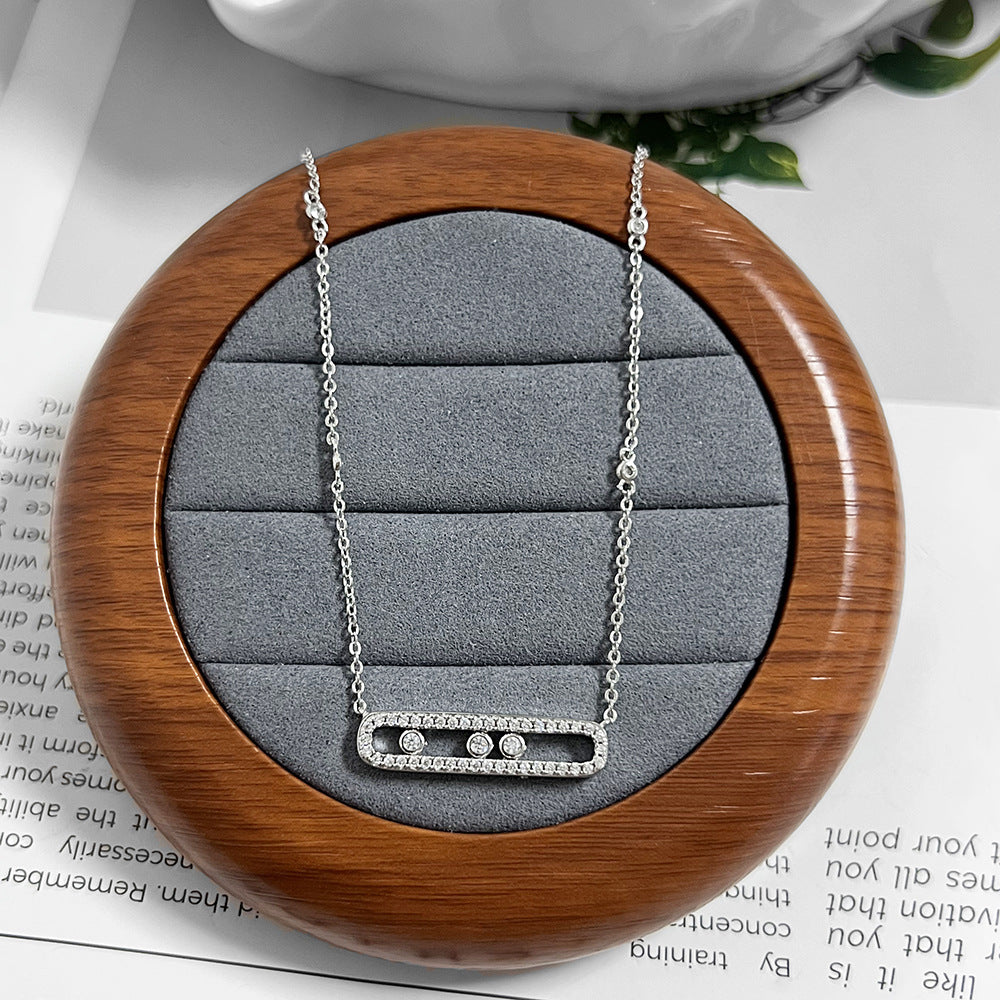 Pavé Geometric Link Clavicle Chain (Light Luxury Niche Versatile Daily Necklace)