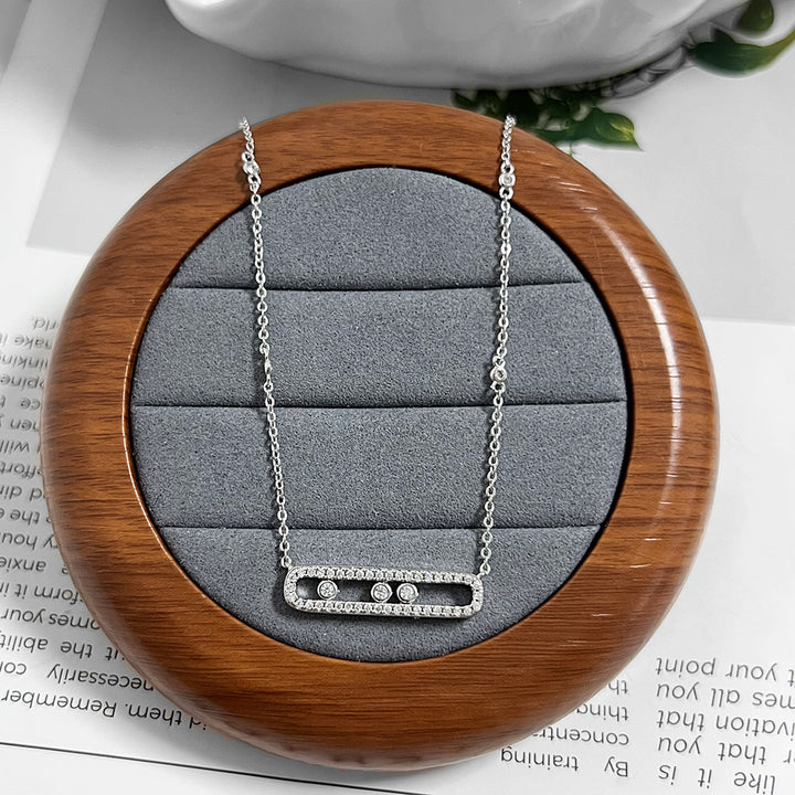 Pavé Geometric Link Clavicle Chain (Light Luxury Niche Versatile Daily Necklace)