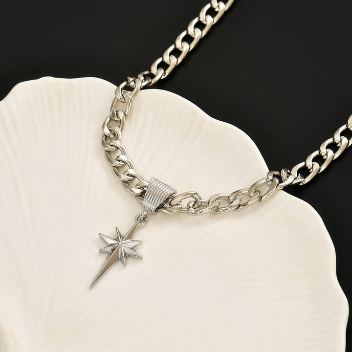 Cuban Link Starburst Pendant Necklace (Edgy Y2K Choker)