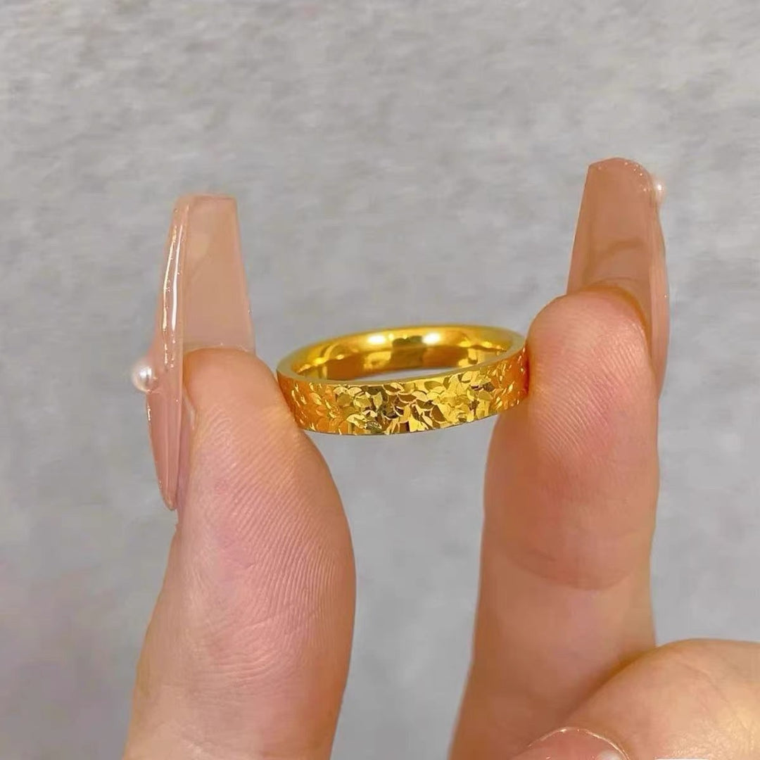 Sparkly Gold Confetti Wide Band Ring (Luxury Statement Ring)