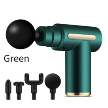 Mini Portable Massage Gun, Multi-Speed Electric Muscle Massager with 4 Interchangeable Heads for Sports & Home Use