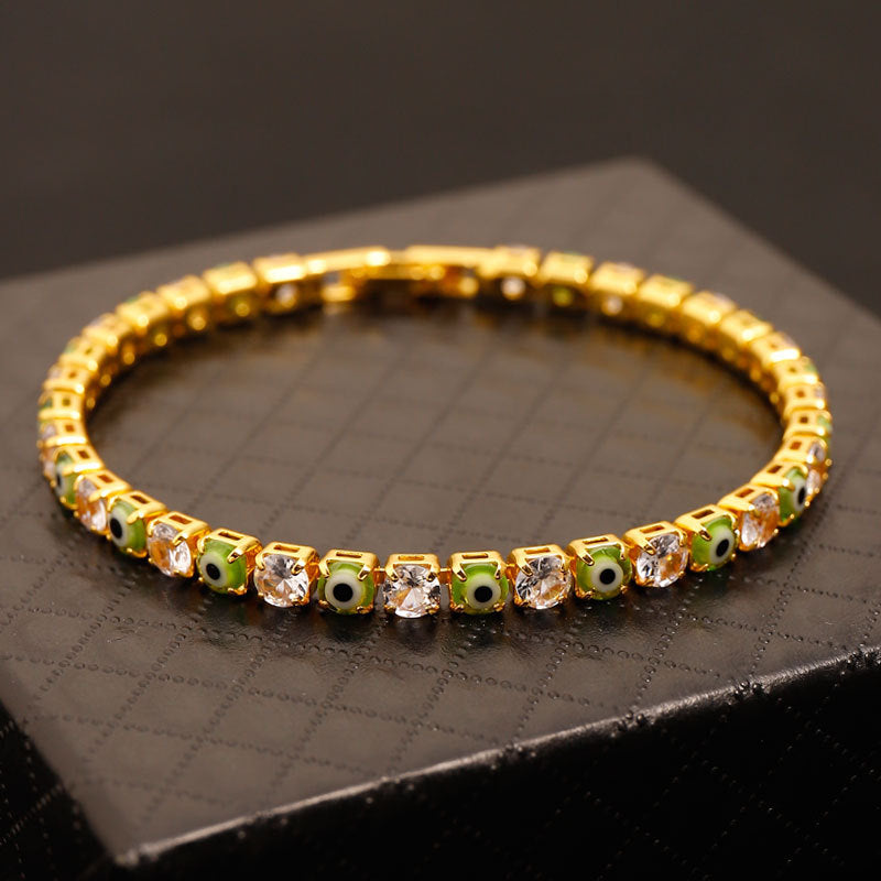 Hip-Hop Evil Eye Diamond Bracelet