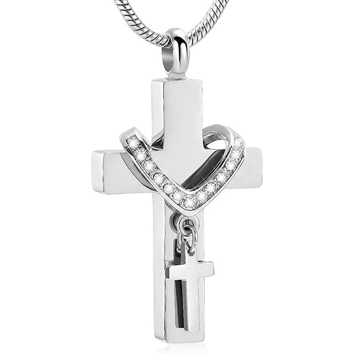 Memorial Pet Ashes Cross Necklace – Keepsake Perfume Bottle Pendant