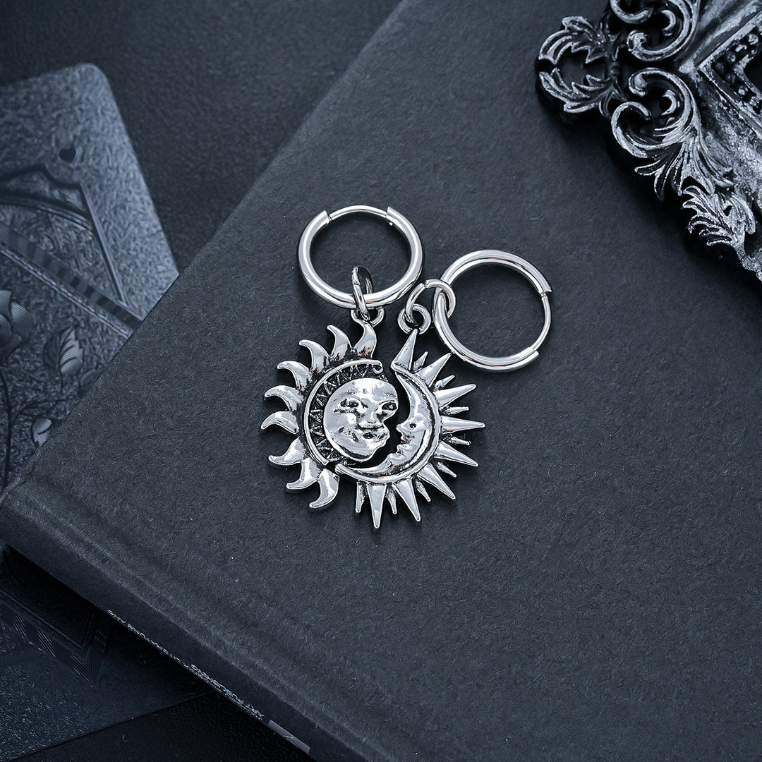 Sun & Moon Asymmetric Couples Jewelry Set – Necklace & Earrings