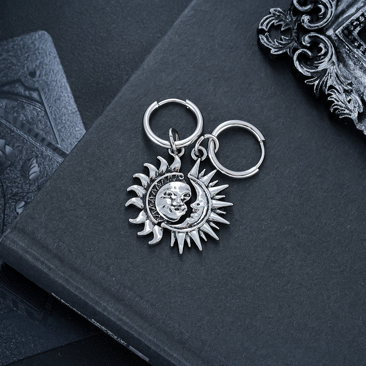 Sun & Moon Asymmetric Couples Jewelry Set – Necklace & Earrings