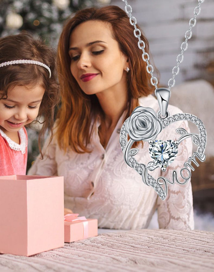 High-End Elegant Heart Rose Pendant Necklace - Women's Choker Love Jewelry