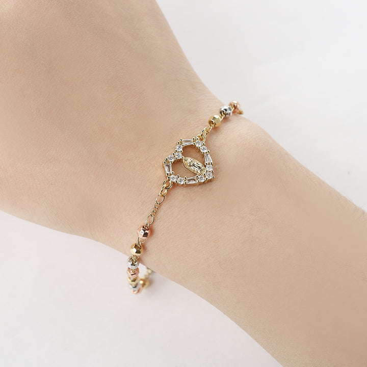 Light Luxury Virgin Mary Micro-Inlaid Beaded Bracelet
