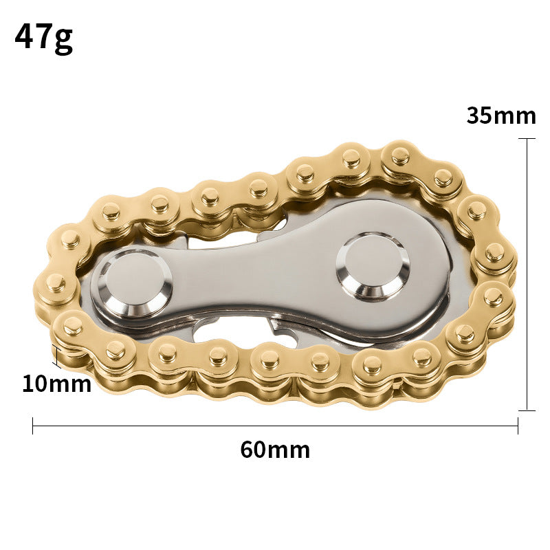 Gear Chain Metal Fidget Spinner (Stress-Relief High-Tech Creative Finger Toy)