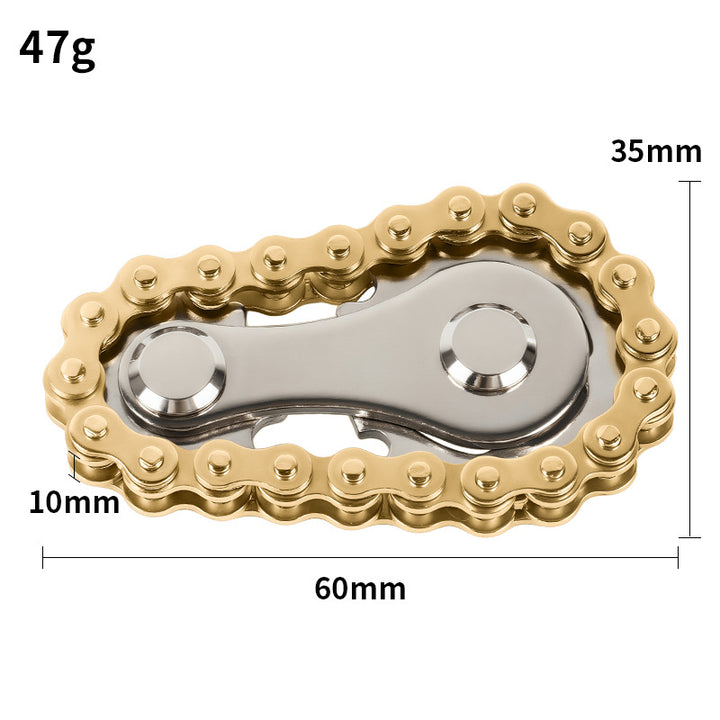 Gear Chain Metal Fidget Spinner (Stress-Relief High-Tech Creative Finger Toy)