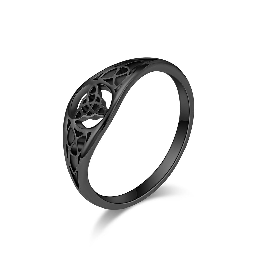 Titanium Steel Celtic Knot Hollow Ring (Retro Ethnic Style)