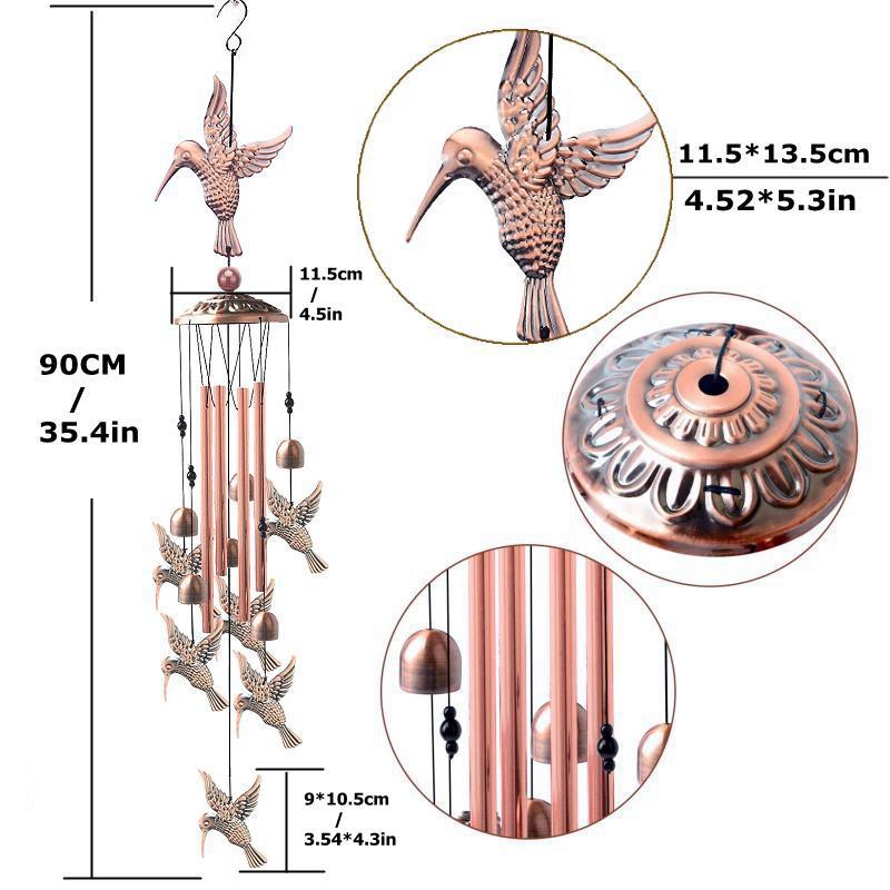 Vintage Copper Animal-Shaped Wind Chime (Nature Healing Style Series)