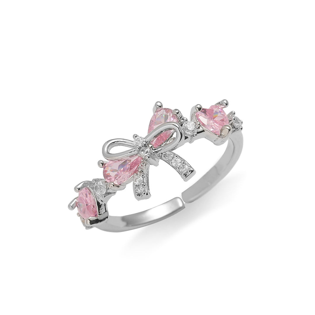Bowknot Pink Diamond 3-Piece Jewelry Set (Sweet Element Style Series)