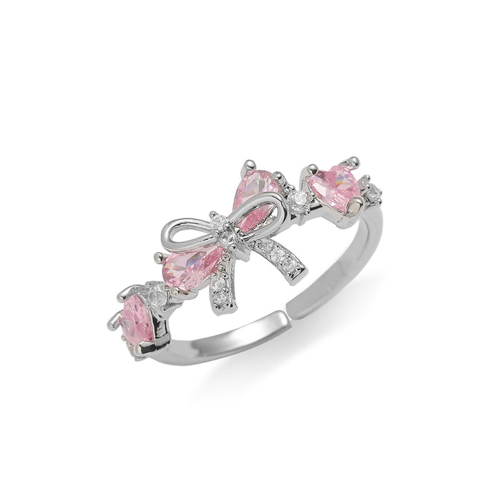 Bowknot Pink Diamond 3-Piece Jewelry Set (Sweet Element Style Series)