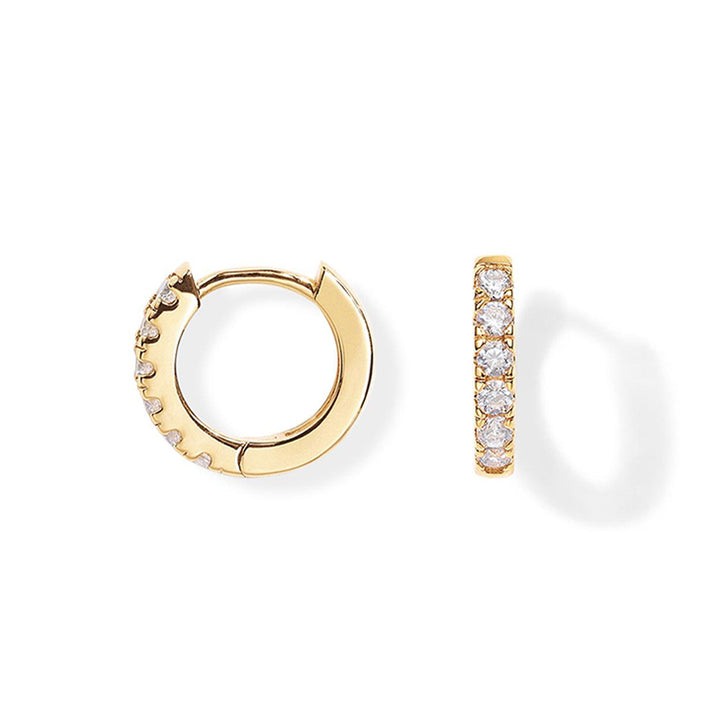 Pavé Diamond Hoop Earrings for Women – Minimal Luxury Huggie Jewelry