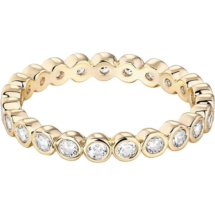 Bezel Set Full Eternity Diamond S925 Silver Ring