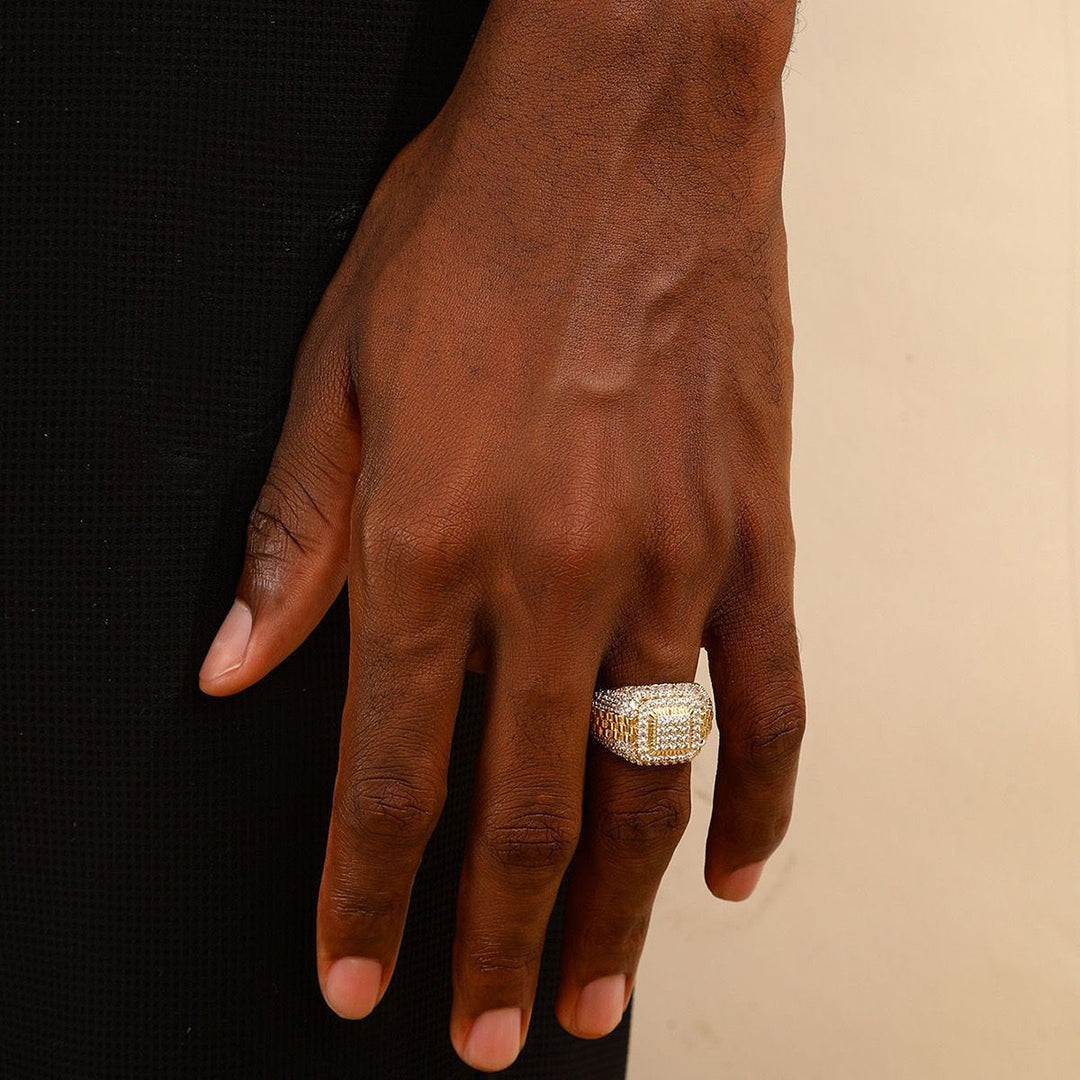 Pavé Watch Band Hip Hop Ring (Luxury Street Edgy Band)