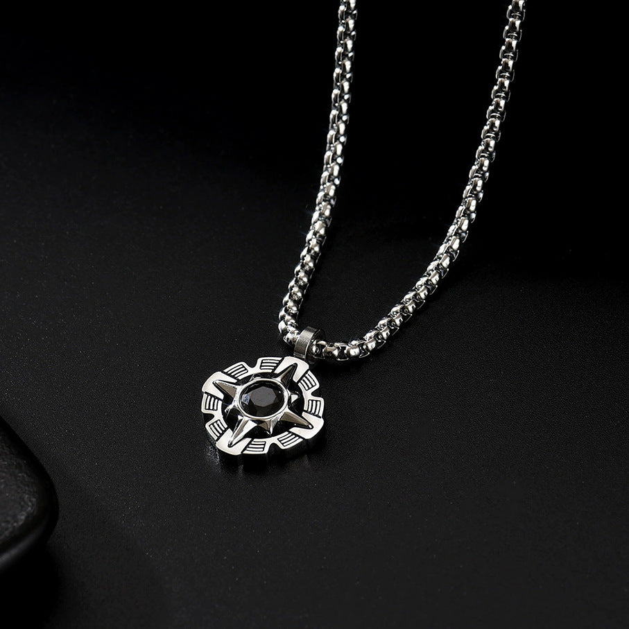 Compass Star Men's S925 Silver Necklace