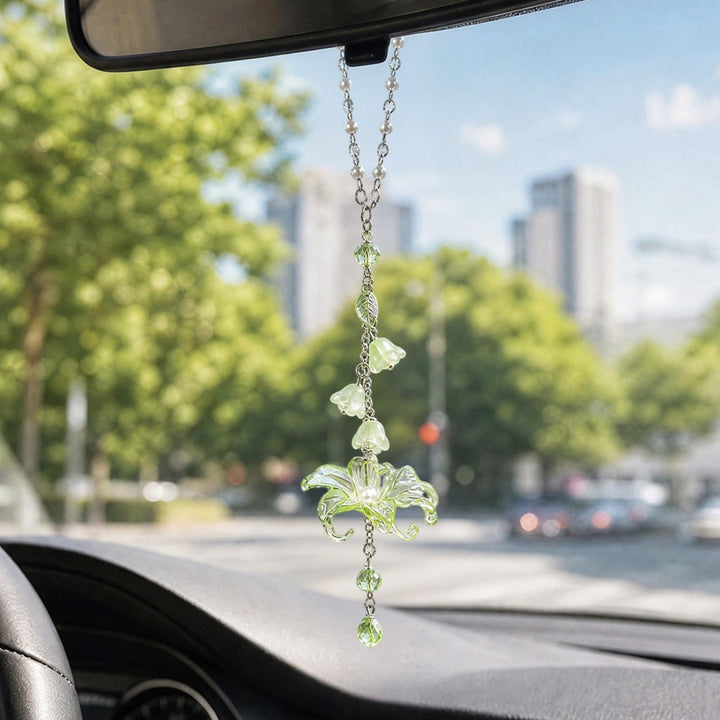 Acrylic Lily‑of‑the‑Valley Car Hanging Ornament, Multiple Colors Available