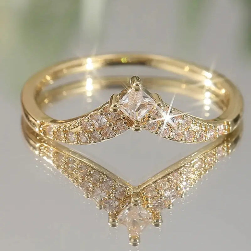 Sun Moon Star 3Pcs Ring Set, Crown V-Shape Vintage Engraved Stacking Bands Gold Silver Bridal Ring Set