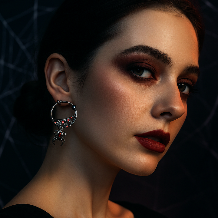 S925 Sterling Silver Spider Web Dangle Earrings for Women