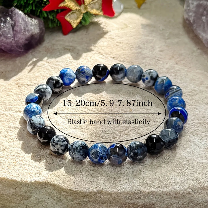 Mexican Blue Fire Agate Wealth Bracelet for Men & Women