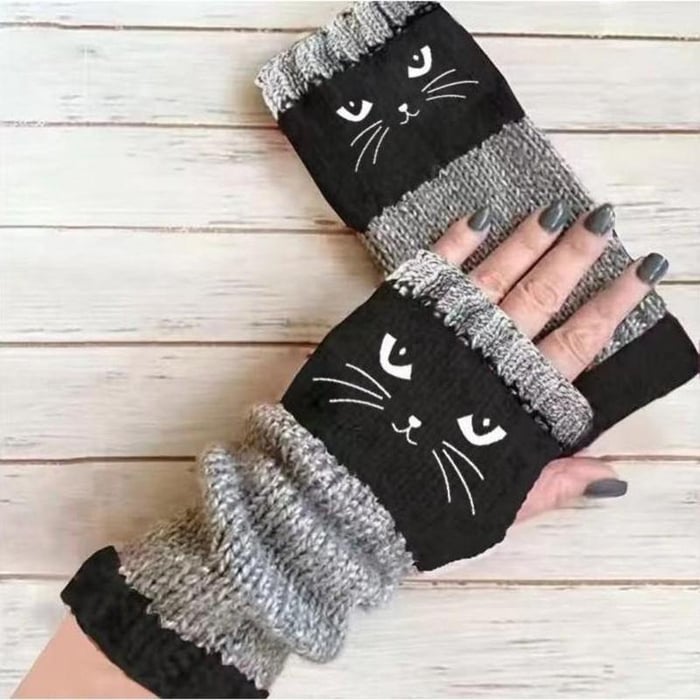 😻🧤Cat Fingerless Winter Gloves