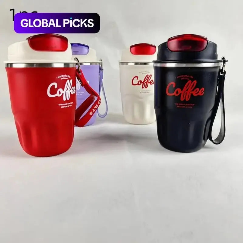 Smart Temperature Display Travel Coffee Tumbler, 316 Stainless Steel Portable Textured Insulated Water Cup