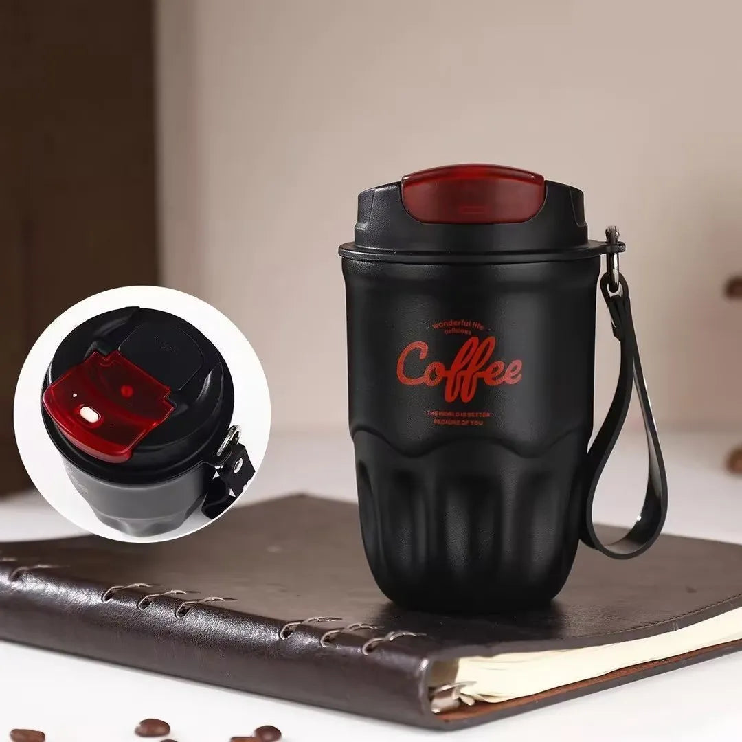 Smart Temperature Display Travel Coffee Tumbler, 316 Stainless Steel Portable Textured Insulated Water Cup