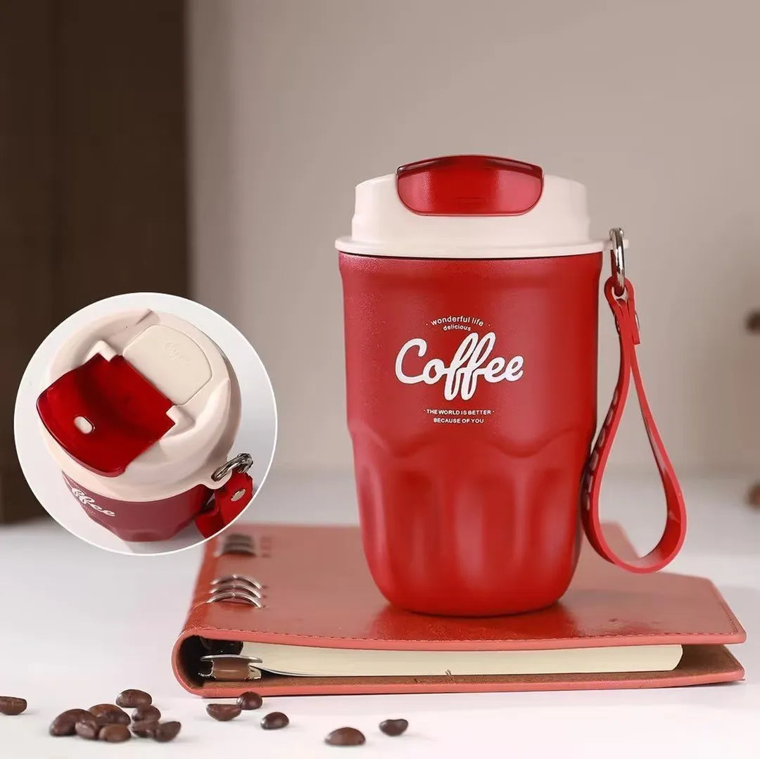 Smart Temperature Display Travel Coffee Tumbler, 316 Stainless Steel Portable Textured Insulated Water Cup