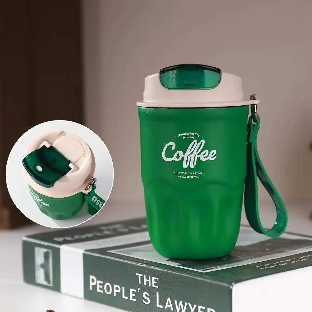 Smart Temperature Display Travel Coffee Tumbler, 316 Stainless Steel Portable Textured Insulated Water Cup