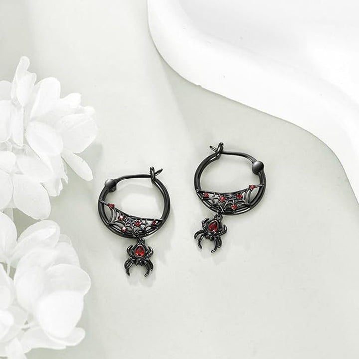 S925 Sterling Silver Spider Web Dangle Earrings for Women
