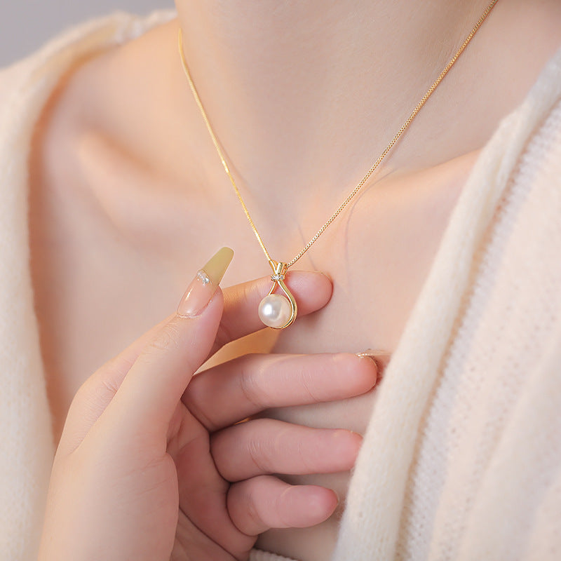 Droplet Gemstone Necklace Set (Light Luxury Niche Gentle Necklace)