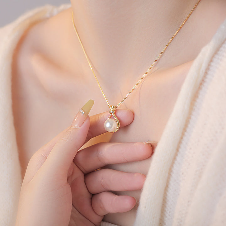 Droplet Gemstone Necklace Set (Light Luxury Niche Gentle Necklace)