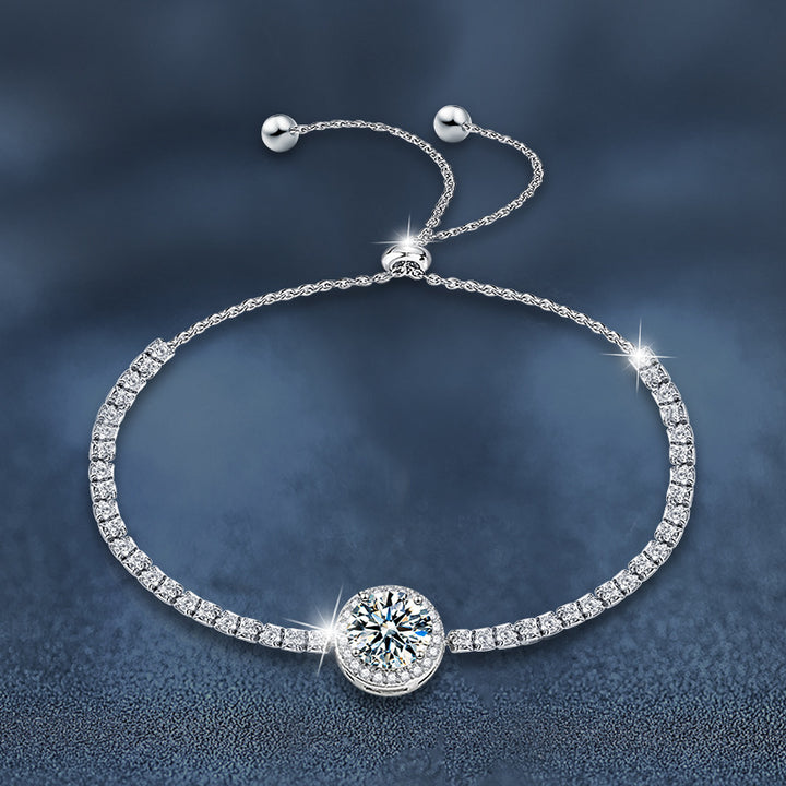 Luxury S925 Sterling Silver Moissanite “Starlight” Bracelet for Women