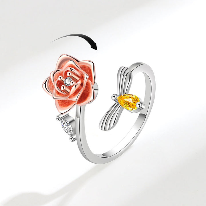 Adjustable Rotating Flower Ring – Creative Stress-Relief Rose Ring for Women
