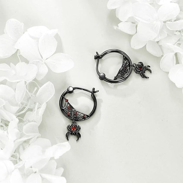 S925 Sterling Silver Spider Web Dangle Earrings for Women