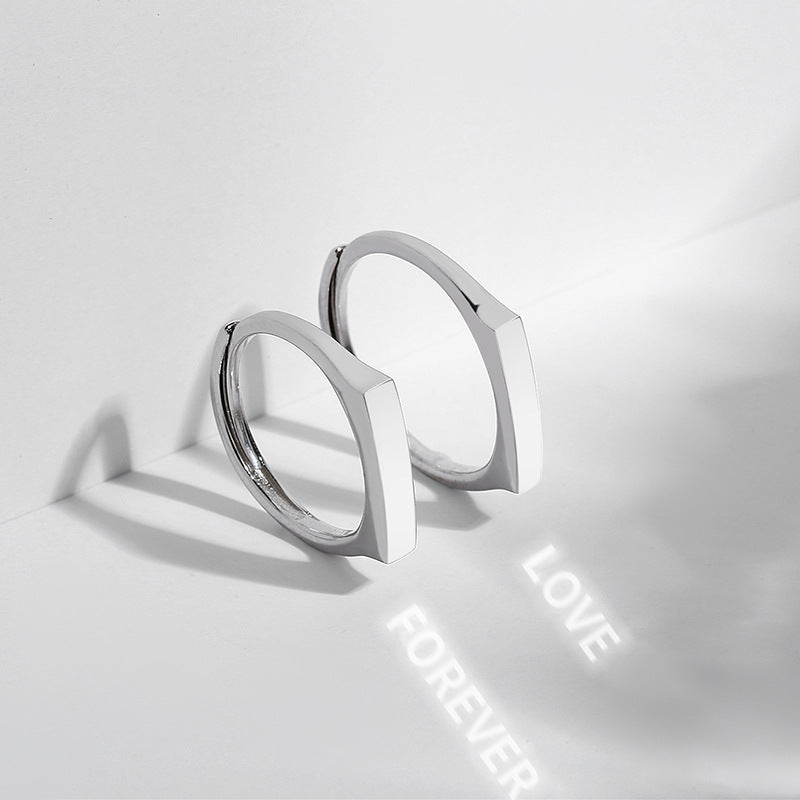 925 Sterling Silver “In the Name of Light” Projection Couple Rings