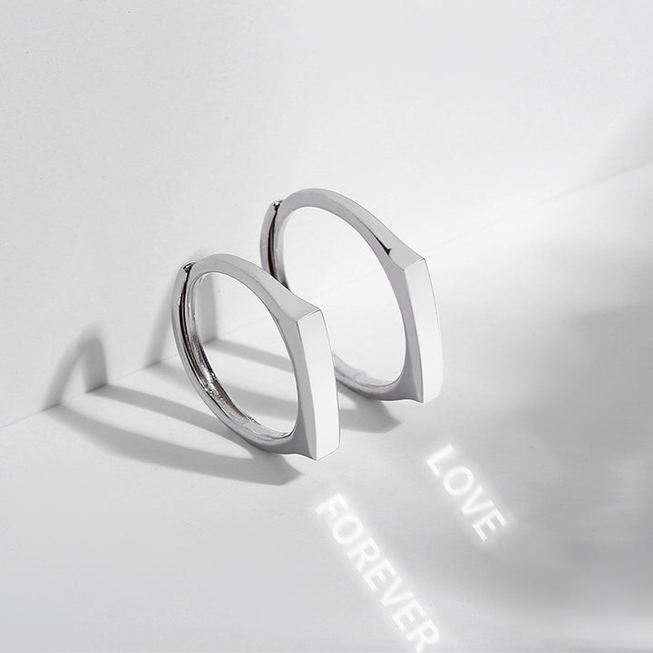 925 Sterling Silver “In the Name of Light” Projection Couple Rings