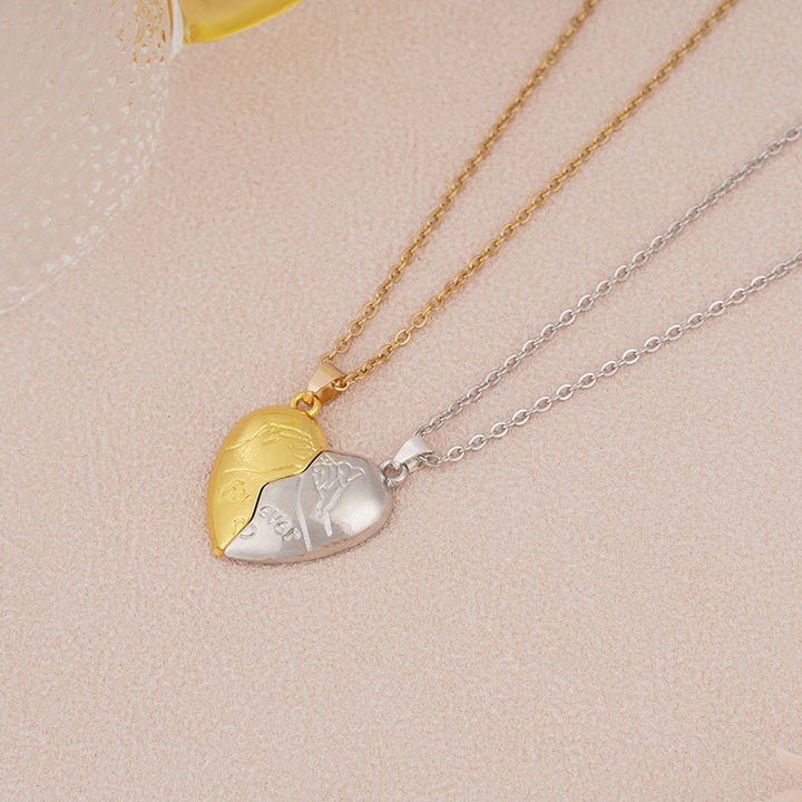 Creative Pinky Promise Heart Magnetic Couple Necklace