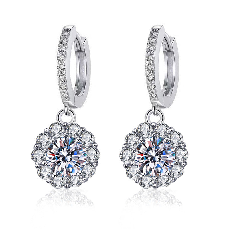 Silver Base Full Diamond Multi-Shaped Pendant Earrings (Luxury Elegant Multi-Style)