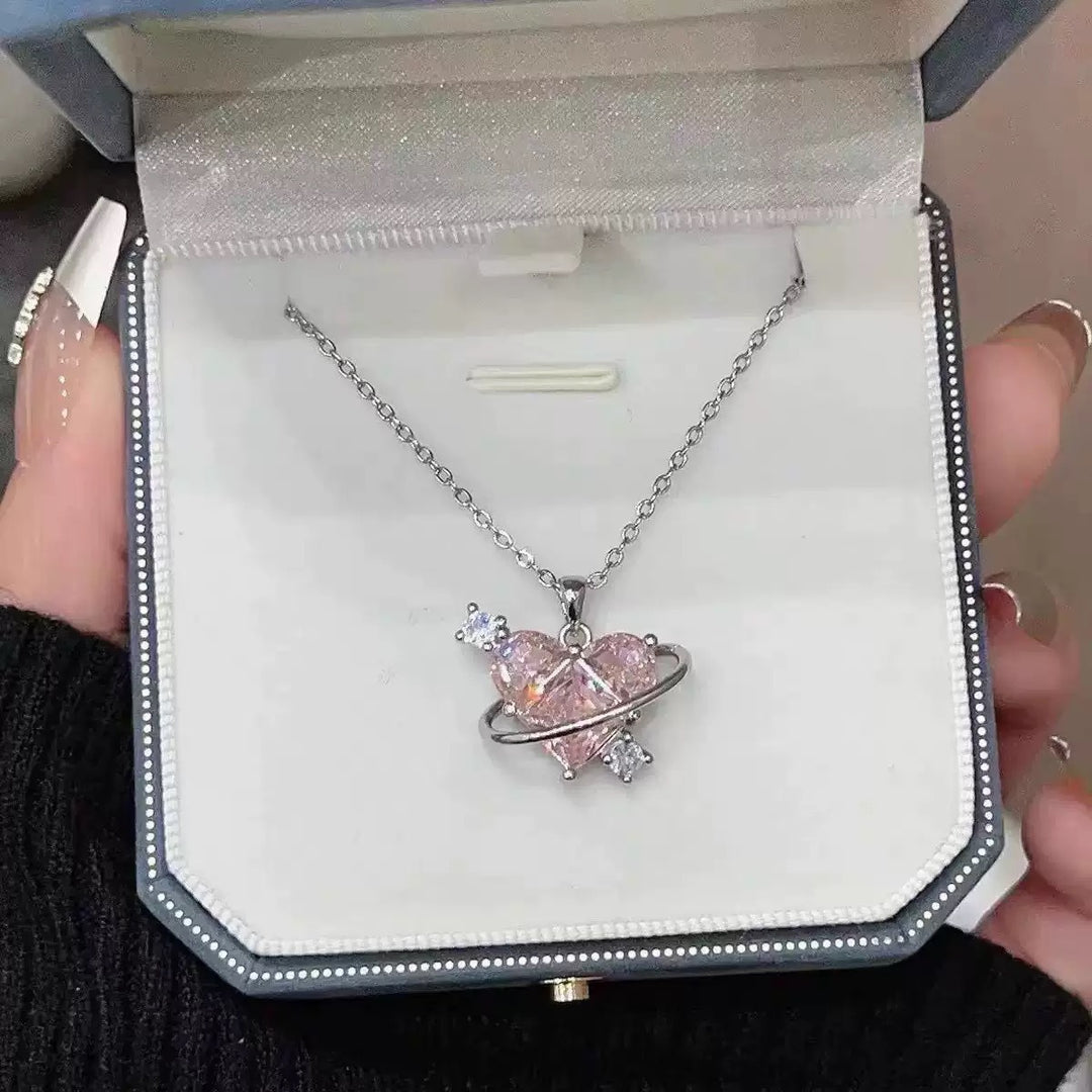 Heart Planet Diamond Necklace
